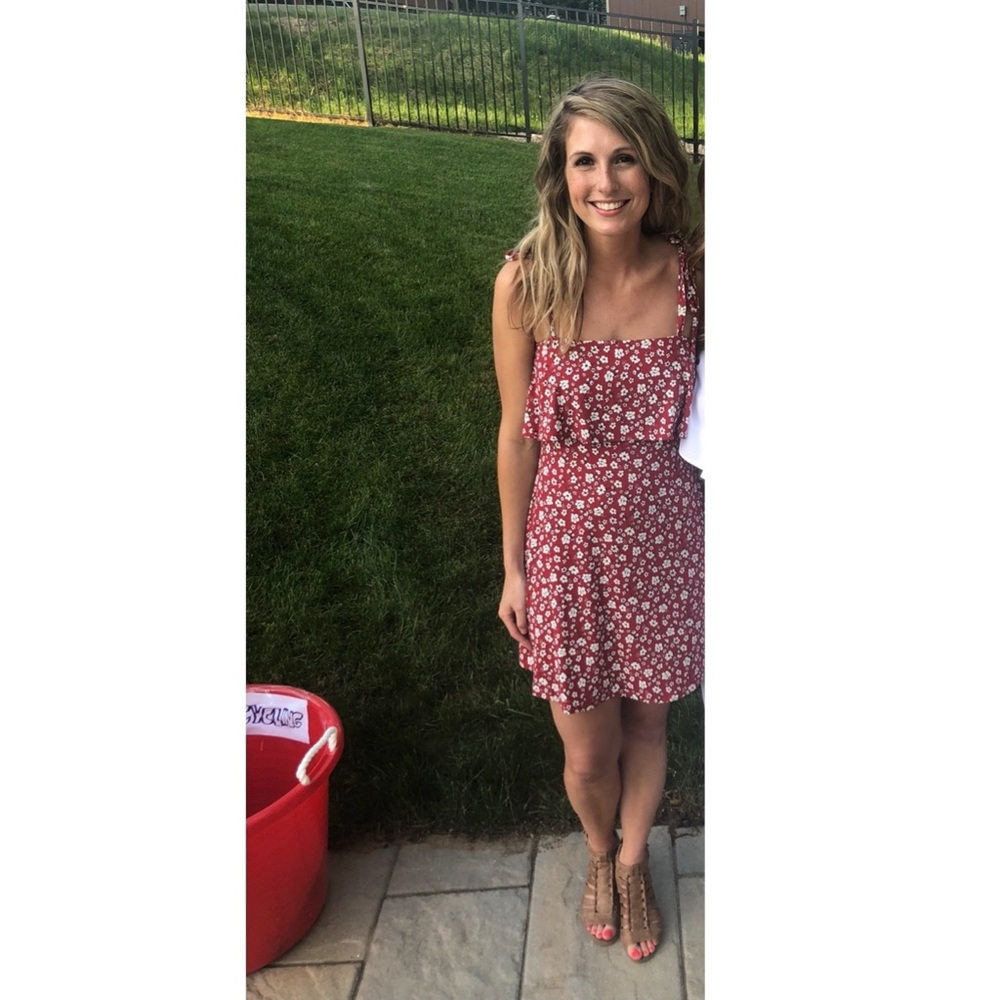 Red and floral sundress forever 21